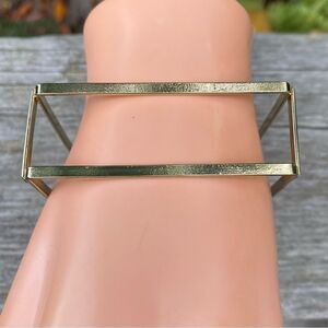NWOT New Bansri Designs Gold Rectangle Geometric Cuff Bracelet One Size